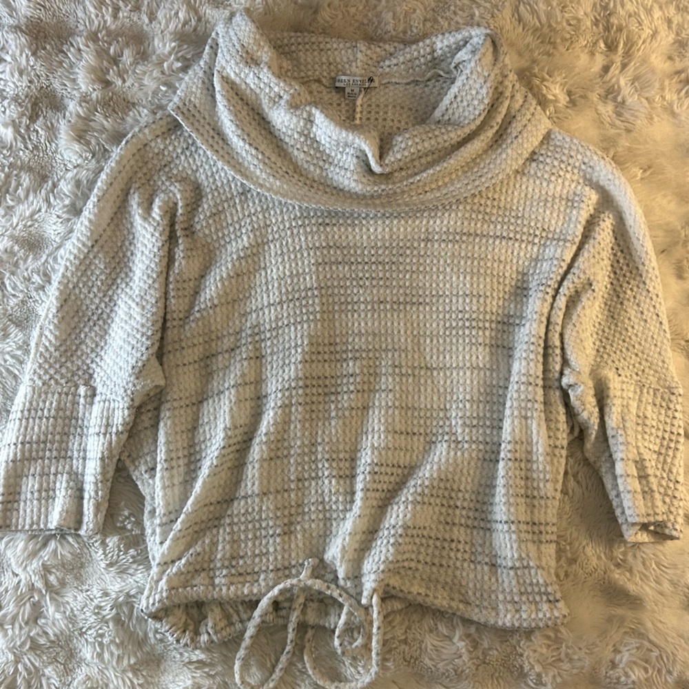 Green Envelope Cowl Neck Sweater